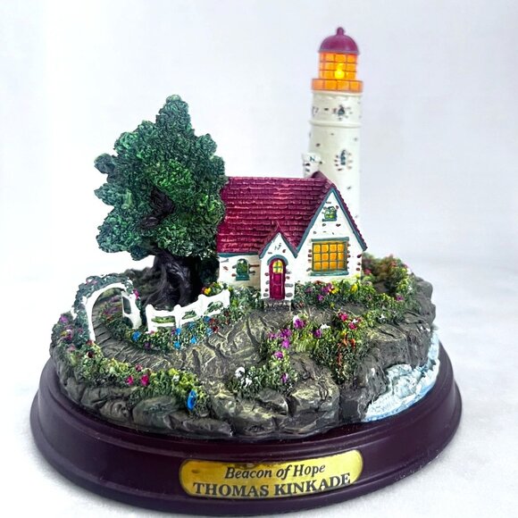 Vtg 1999 Thomas Kinkade Beacon Of Hope Light-Up Collectible Lighthouse Figurine - Picture 1 of 13